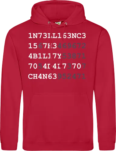 Intelligence weiße Schrift