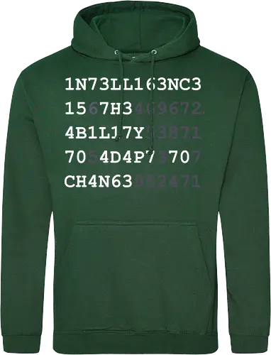 Intelligence weiße Schrift