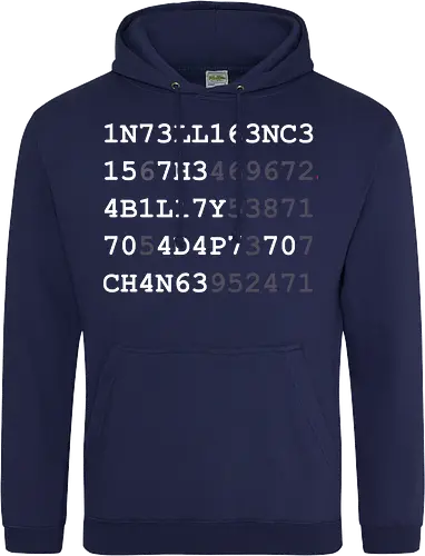 Intelligence weiße Schrift