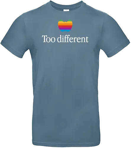 Too Different! - apple, geek, tech, nerd, computers, logo, retro, mashup, vintage, 80s - Standard T-Shirt