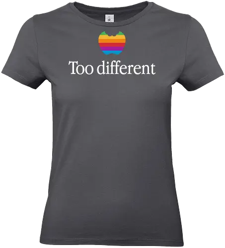 Too Different! - apple, geek, tech, nerd, computers, logo, retro, mashup, vintage, 80s - Standard T-Shirt (Frauen)