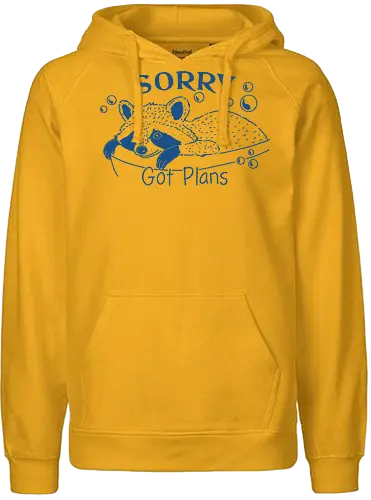 Got Plans Raccoon  - sorry got plans, got plan, raccoon, meme, fun, funny, sarcastic, sarcasm, minimalist, trash, lazy - Fairtrade Hoodie