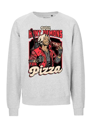 Devil Hunter Game Pizza - Devil, Cry, Demon, Dante, Video Games, Video Game, Games, Game, Hack And Slash, Rpg, Fantasy, Adventure, Sword, Pizza, Food, Fast Food, Demons - Fairtrade Sweatshirt