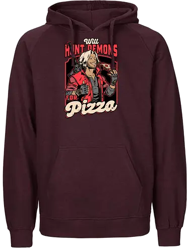 Devil Hunter Game Pizza - Devil, Cry, Demon, Dante, Video Games, Video Game, Games, Game, Hack And Slash, Rpg, Fantasy, Adventure, Sword, Pizza, Food, Fast Food, Demons - Fairtrade Hoodie