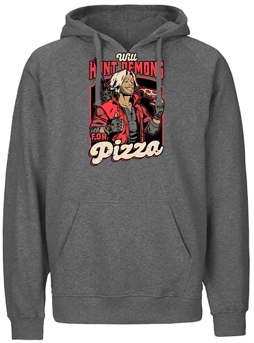 Devil Hunter Game Pizza - Devil, Cry, Demon, Dante, Video Games, Video Game, Games, Game, Hack And Slash, Rpg, Fantasy, Adventure, Sword, Pizza, Food, Fast Food, Demons - Fairtrade Hoodie