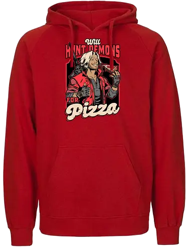 Devil Hunter Game Pizza - Devil, Cry, Demon, Dante, Video Games, Video Game, Games, Game, Hack And Slash, Rpg, Fantasy, Adventure, Sword, Pizza, Food, Fast Food, Demons - Fairtrade Hoodie