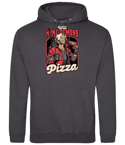 Devil Hunter Game Pizza - Devil, Cry, Demon, Dante, Video Games, Video Game, Games, Game, Hack And Slash, Rpg, Fantasy, Adventure, Sword, Pizza, Food, Fast Food, Demons - Standard Hoodie