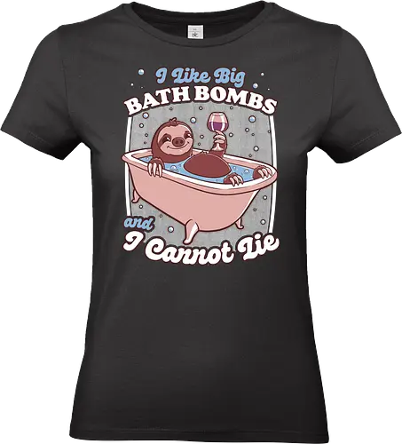 Relax Sloth Bubble Bathtub - Sloth, cute, pet, animal, adorable, bathroom, bath bomb, bath, music, parody, bubble, bubbles, drink, alcohol, wine, relax, relaxing - Standard T-Shirt (Frauen)