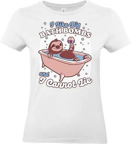 Relax Sloth Bubble Bathtub - Sloth, cute, pet, animal, adorable, bathroom, bath bomb, bath, music, parody, bubble, bubbles, drink, alcohol, wine, relax, relaxing - Standard T-Shirt (Frauen)