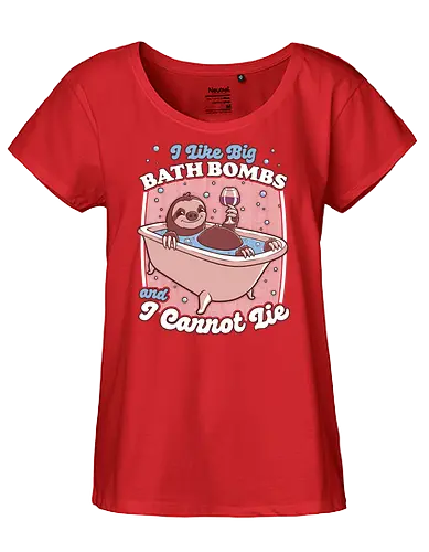 Relax Sloth Bubble Bathtub - Sloth, cute, pet, animal, adorable, bathroom, bath bomb, bath, music, parody, bubble, bubbles, drink, alcohol, wine, relax, relaxing - Fairtrade Girl Shirt