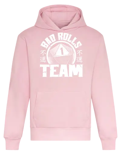 RPG - Bad Rolls Team - rpg, role-playing game, tabletop, japanese kanji, street wear style, fantasy, adventure, d20 dice - Heavyweight Hoodie