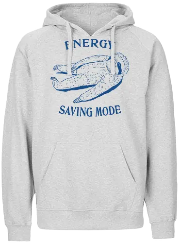 Energy Saving Mode - energy saving mode, energy saving, im not lazy, sloth, fun, funny, meme, sarcastic, sarcasm, minimalist, lazy - Fairtrade Hoodie
