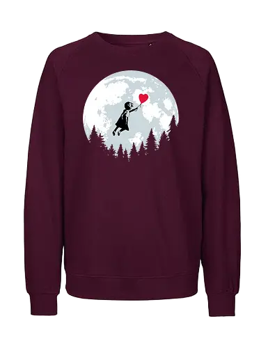 Girl with balloon flying - Banksy, moon, et, flying, balloon, girl with balloon, street art, valentines day, love - Fairtrade Sweatshirt