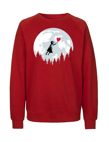 Girl with balloon flying - Banksy, moon, et, flying, balloon, girl with balloon, street art, valentines day, love - Fairtrade Sweatshirt