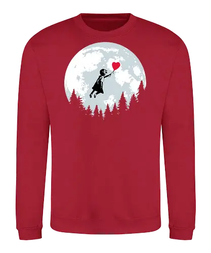 Girl with balloon flying - Banksy, moon, et, flying, balloon, girl with balloon, street art, valentines day, love - Sweatshirt