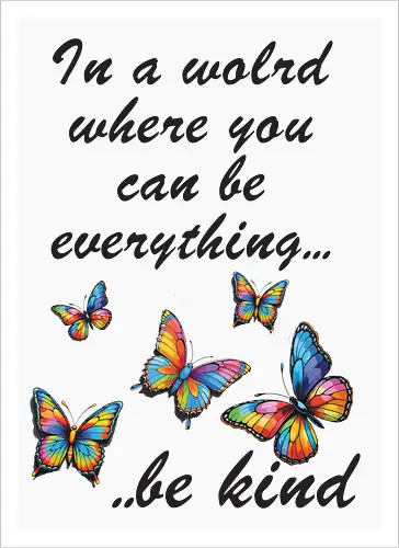 In a world where you can be everything... be kind 