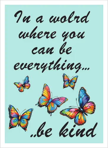 In a world where you can be everything... be kind 