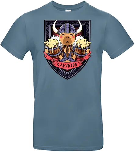 capybeer - capybara, exotics, animal, fun, funny, summer, holiday, vacation, vintage, surfing, viking, knight, cute - Standard T-Shirt