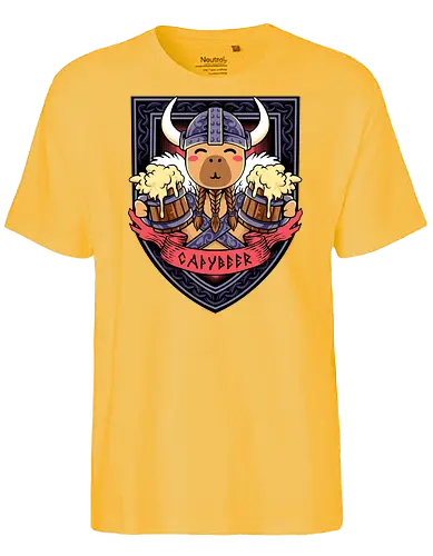 capybeer - capybara, exotics, animal, fun, funny, summer, holiday, vacation, vintage, surfing, viking, knight, cute - Fairtrade T-Shirt