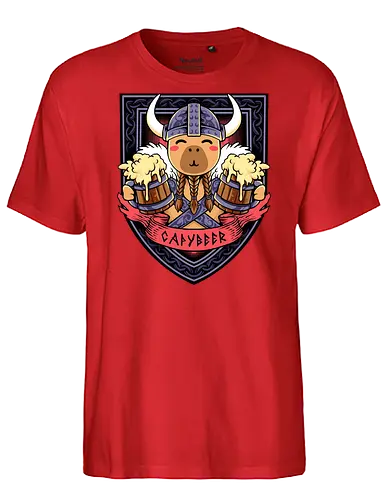 capybeer - capybara, exotics, animal, fun, funny, summer, holiday, vacation, vintage, surfing, viking, knight, cute - Fairtrade T-Shirt