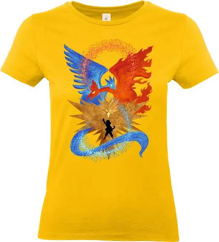 three legendary - anime, manga, monster, electric, fortrees, ice, tamer, game, bird, legendary, legend, mytical, mythology - Standard T-Shirt (Frauen)