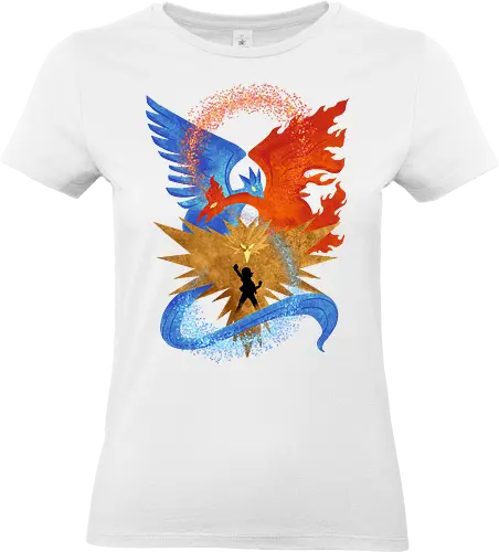 three legendary - anime, manga, monster, electric, fortrees, ice, tamer, game, bird, legendary, legend, mytical, mythology - Standard T-Shirt (Frauen)