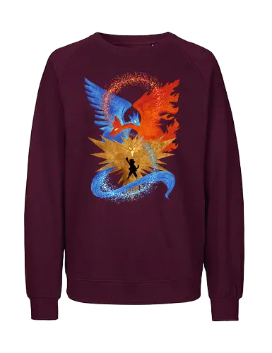 three legendary - anime, manga, monster, electric, fortrees, ice, tamer, game, bird, legendary, legend, mytical, mythology - Fairtrade Sweatshirt