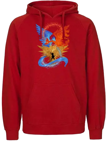 three legendary - anime, manga, monster, electric, fortrees, ice, tamer, game, bird, legendary, legend, mytical, mythology - Fairtrade Hoodie