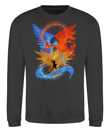 three legendary - anime, manga, monster, electric, fortrees, ice, tamer, game, bird, legendary, legend, mytical, mythology - Sweatshirt