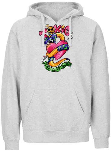 toxic snake  - toxic, snake, poison, love, relationship, care, hate, abuse, snake year, cool, cartoon, mythical, zodiac, pop - Fairtrade Hoodie
