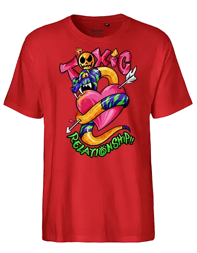 toxic snake  - toxic, snake, poison, love, relationship, care, hate, abuse, snake year, cool, cartoon, mythical, zodiac, pop - Fairtrade T-Shirt