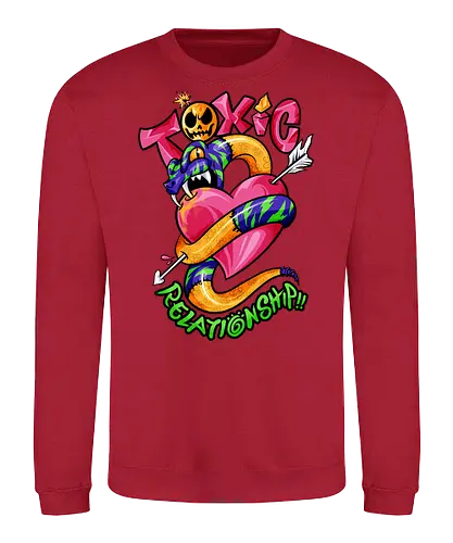 toxic snake  - toxic, snake, poison, love, relationship, care, hate, abuse, snake year, cool, cartoon, mythical, zodiac, pop - Sweatshirt