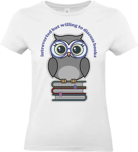 Book Owl  - book owl, books, owl, book, book lover, cute owl, kawaii, kawaii owl, adorable, bird, smart - Standard T-Shirt (Frauen)