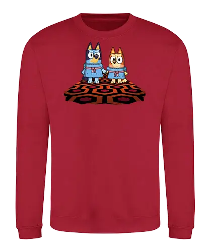 Doggy Twins! - bluey, bingo, twins, horror, kubrick, halloween, the-shining, shining, parody - Sweatshirt