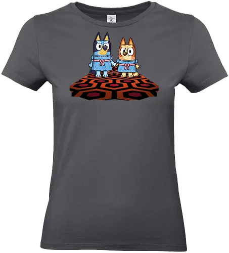 Doggy Twins! - bluey, bingo, twins, horror, kubrick, halloween, the-shining, shining, parody - Standard T-Shirt (Frauen)