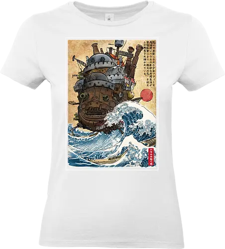Moving castle in Japan - anime, manga, japan, japanese art, castle, kanagawa, howl - Standard T-Shirt (Frauen)