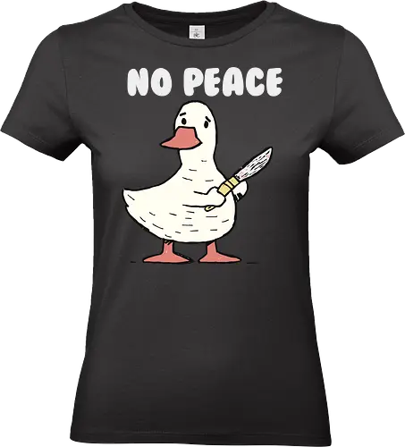 cartoon duck  - duck, cartoon, knife, cute, humorous, caption, unexpected, simple, design - Standard T-Shirt (Frauen)