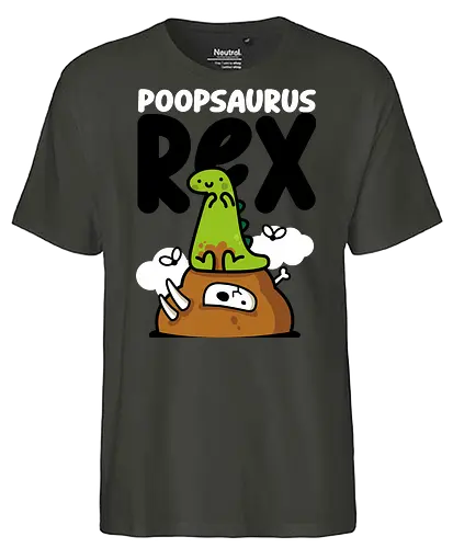 Poopsaurus Rex - dinosaur, jurassic, cute, kawaii, poop - Fairtrade T-Shirt