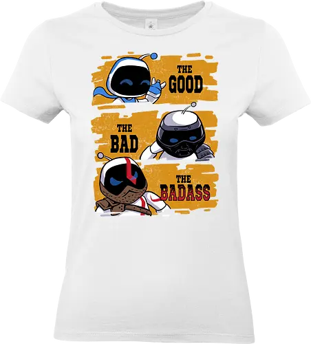 triple bot - game, cowboy, kratos, video game, samurai, robot, mecha, chibi, fun, cute, funny - Standard T-Shirt (Frauen)