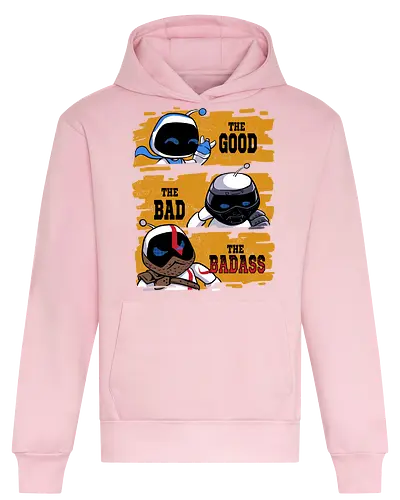 triple bot - game, cowboy, kratos, video game, samurai, robot, mecha, chibi, fun, cute, funny - Heavyweight Hoodie
