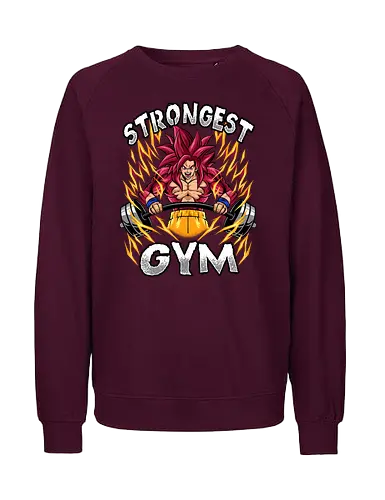 strongest gym  - anime, manga, songoku, gym, sport, gymnastics, Dragon, maniacs, parody, cool, kids, hero, saiyan, supersaiyan - Fairtrade Sweatshirt
