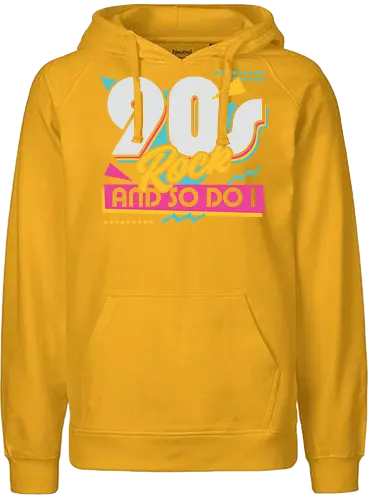 90s Rock Quote - sarcastic, 80s, 90s, lettering, vintage, retro, quote, fun, funny, cool, joke, colorful, grunge, gen x, Millennial, wise, beautiful, gorgeous - Fairtrade Hoodie