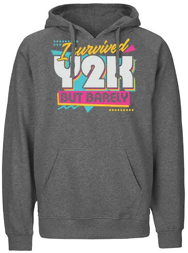 Y2K Vintage Quote - sarcastic, 80s, 90s, lettering, vintage, retro, quote, fun, funny, cool, y2k, joke, colorful, Millennial - Fairtrade Hoodie