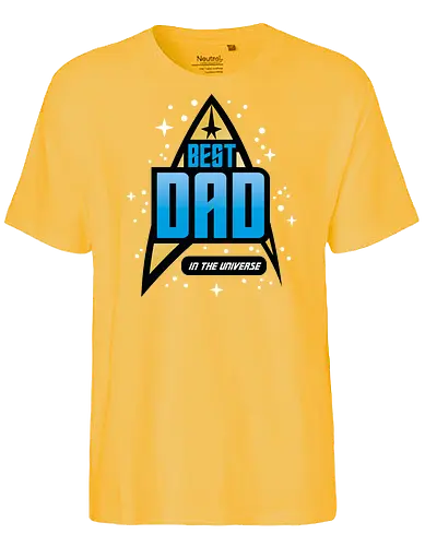 Best Trekkie Dad - fathers day, dad, daddy, father, gifts for dad, 60s, 70s, 80s, christmas, christmas gifts, universe, galaxy, Space, trekkie, nostalgia - Fairtrade T-Shirt