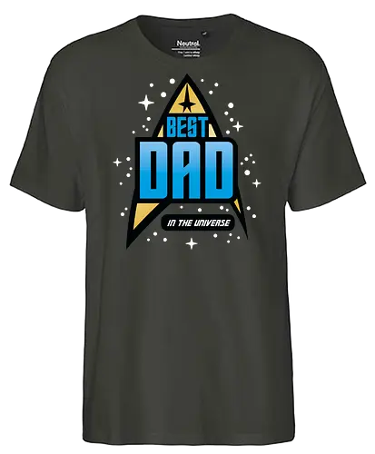 Best Trekkie Dad - fathers day, dad, daddy, father, gifts for dad, 60s, 70s, 80s, christmas, christmas gifts, universe, galaxy, Space, trekkie, nostalgia - Fairtrade T-Shirt
