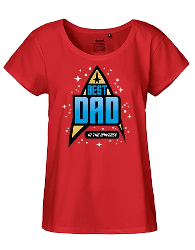 Best Trekkie Dad - fathers day, dad, daddy, father, gifts for dad, 60s, 70s, 80s, christmas, christmas gifts, universe, galaxy, Space, trekkie, nostalgia - Fairtrade Girl Shirt