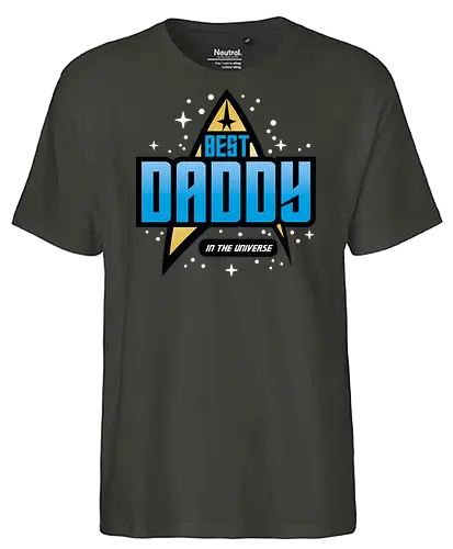 Best Trekkie Daddy - fathers day, dad, daddy, father, gifts for dad, 60s, 70s, 80s, christmas, christmas gifts, universe, galaxy, Space, trekkie, nostalgia - Fairtrade T-Shirt