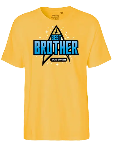 Best Trekkie Brother - fathers day, dad, daddy, mothers day, mommy, gifts for brother, 60s, 70s, 80s, christmas, christmas gifts, universe, galaxy, Space, trekkie, nostalgia - Fairtrade T-Shirt