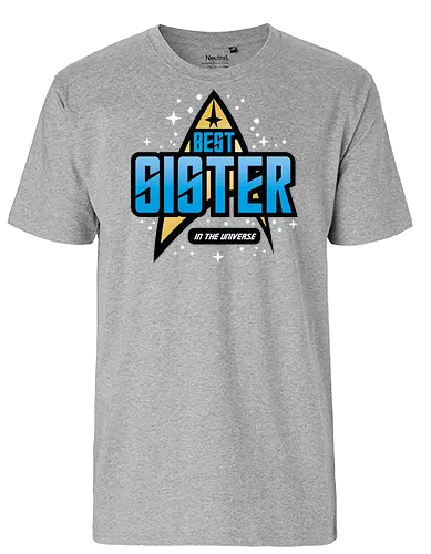 Best Trekkie Sister - fathers day, dad, daddy, mothers day, mommy, gifts for sister, 60s, 70s, 80s, christmas, christmas gifts, universe, galaxy, Space, trekkie, nostalgia - Fairtrade T-Shirt