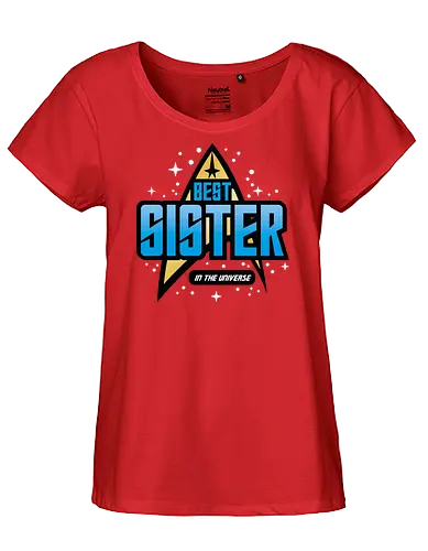 Best Trekkie Sister - fathers day, dad, daddy, mothers day, mommy, gifts for sister, 60s, 70s, 80s, christmas, christmas gifts, universe, galaxy, Space, trekkie, nostalgia - Fairtrade Girl Shirt